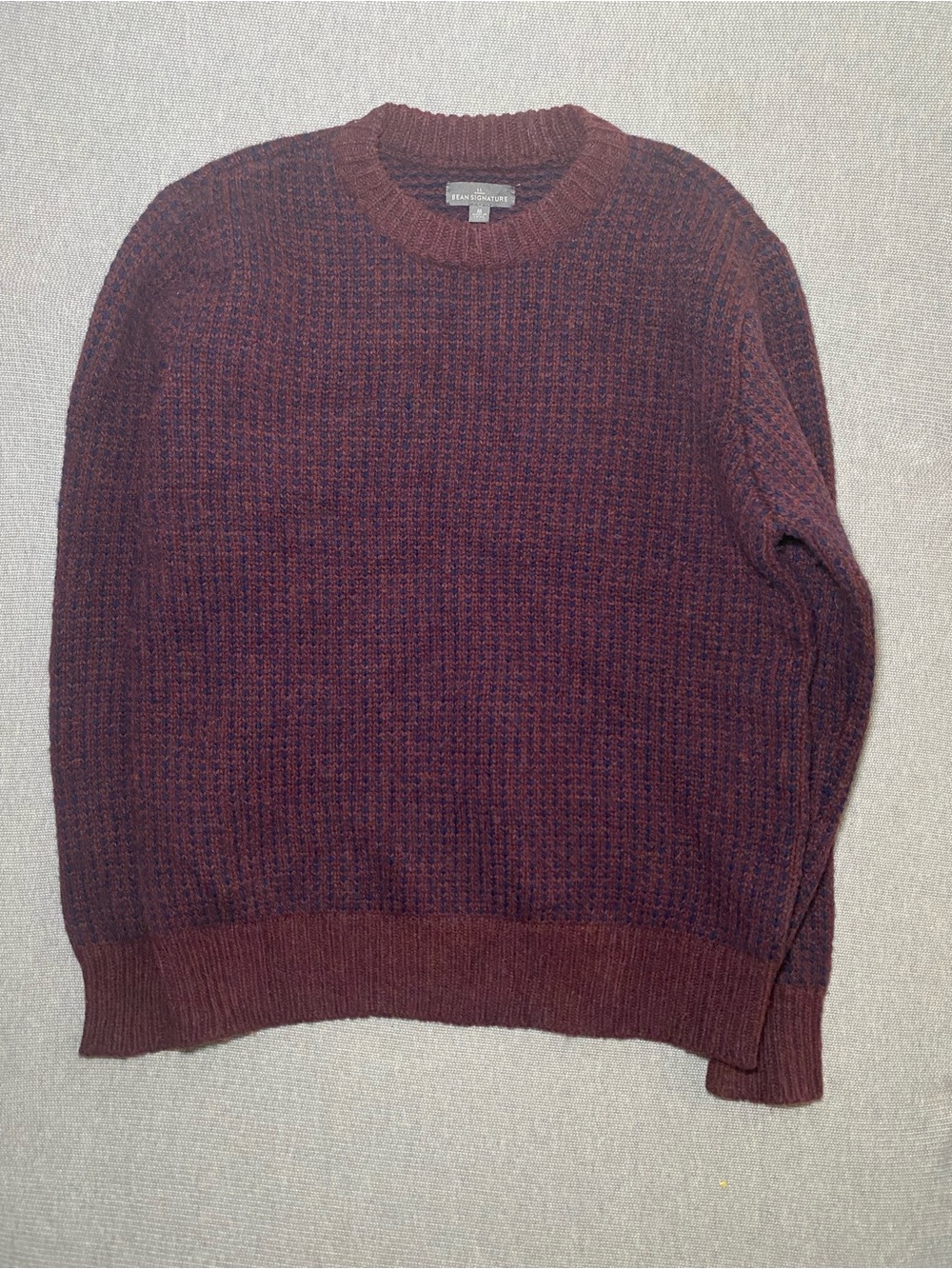 L.L. Bean Signature 1980 Matinicus Rock Sweater Crewneck  Mens Size M Red Blue
